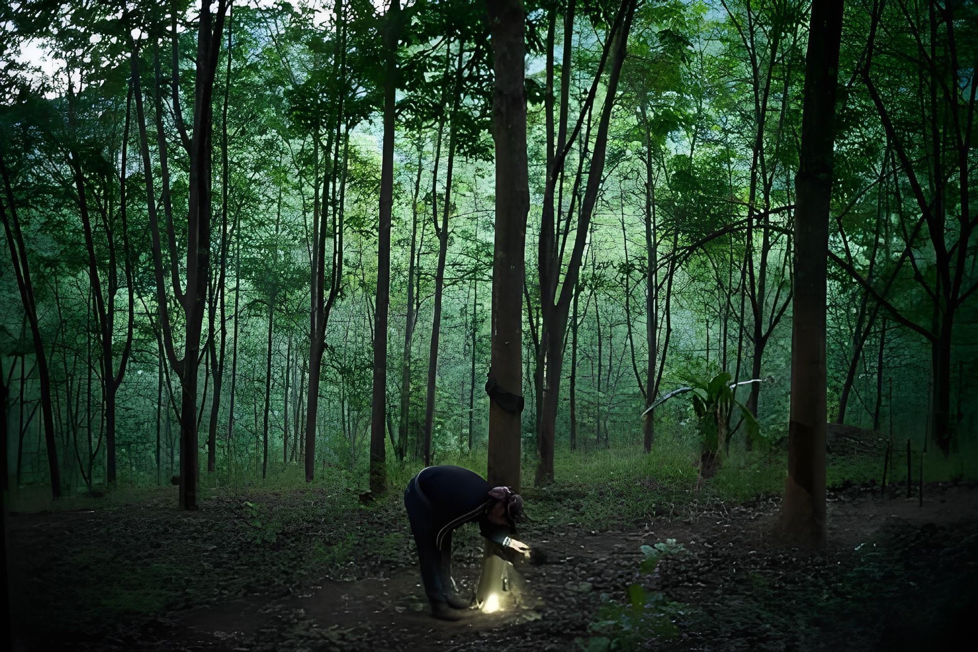 割胶体验·站在橡胶林与原始雨林交界线